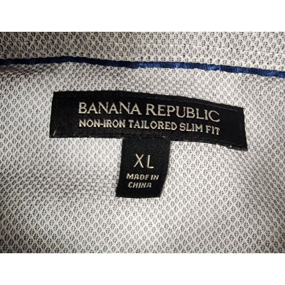 Banana Republic Non-Iron Slim Fit Tailored Blue Shirt Men’s Size XL - Picture 8 of 8